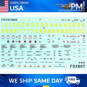 Foxbot 48-012 Decals for Stencils for North Ameerican B-25C/D/J Mitchell 1/48