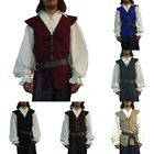 Renaissance Vintage Gothic Men's Sleeveless Vest Bandage Pirate Waistcoat