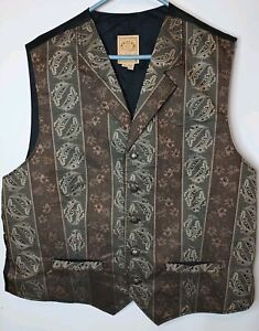 Wah Maker Frontier Tweed Vest Waistcoat Western Pockets Mens XL Made In The USA