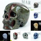 Realistic Head Skull Hand Carved Natural Crystal Statue Reiki Healing Collection
