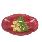 Laurie Gates Christmas Gingerbread Treat Oval Vegetable Bowl Platter 13 3/4