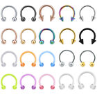 4-6pcs/lot Stainless Steel BCR Nose Rings Acrylic Horseshoe Helix Lip Piercing