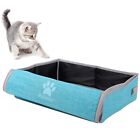 Portable Cat Travel Litter Box with Lid Collapsible Car Cat Litter Box Waterp...