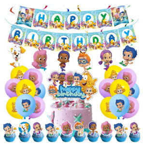 BUBBLE GUPPIES Birthday Party supply BALLOONS HANGING SWIRLS CAKE TOPPER BANNER