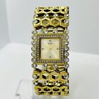 GUESS Women's Gold Stainless Steel Crystals Bracelet Band 26mm Watch U0574L2