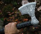 Custom Viking Axe of Perun, etched with leather Odin Axe Tomahwk Throwing Ax MDM