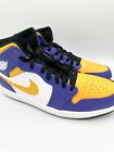 Nike Air Jordan 1 Mid Lakers (2022) Purple Yellow Men's Sz 12 DQ8426-517 No Box