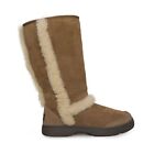 UGG SUNBURST TALL CHESTNUT SUEDE SHEARLING WOMEN`S BOOTS SIZE US 8/UK 6.5 NEW