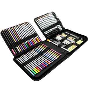 83 pcs Professional Drawing Artist Kit Set Pencils and Sketch Charcoal & Bag