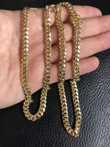 Men’s Solid 14k Yellow Gold 6mm Miami Cuban Link Chain 24