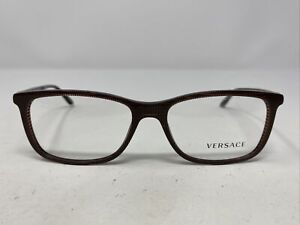 Versace Italy Mod 3197 5102 55-17-140 Brown Full Rim Eyeglasses Frame AH54