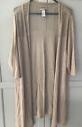 Catherines Cotton Blend 3/4 Sleeve Crochet Long Cardigan / Duster Size 1X 18/20W
