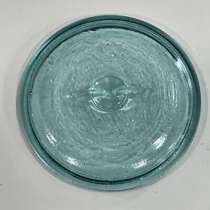 BLUE Glass Lid Wire Bale Bail Top Mason Canning Fruit Jar - 3.5”
