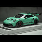 New Fuelme 1:18 Porsche 911 992 GT3 Resin Diecast Model Car Vehicles Mint Green