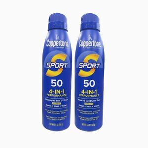 Coppertone Sport Sunscreen Spray, SPF 50 2PACK, 5.5 Oz, EXP 02/24