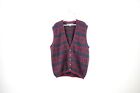Vintage 90s Streetwear Mens 2XL XXL Faded Cotton Knit Cardigan Sweater Vest USA