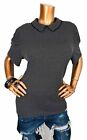 Adrianna Papell XL Top Stretch NWT$69 Black White Blouse Peter Pan Elbow Sleeves