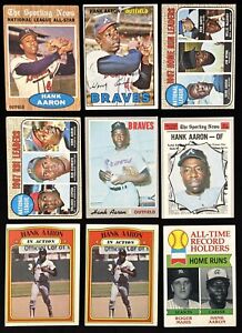 New ListingLot(38) 1962-75 Topps Hank Aaron Cards w/ 1967 Topps #250, VG