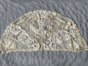 Beautiful French Antique Edwardian Normandy Lace Bonnet  -Work in progress 17