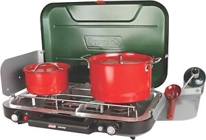 Coleman Classic 3-Burner Propane Camping Stove w/Free Adapter for 5 gal tank!