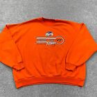 Vintage Virginia Tech Hokies Sweatshirt Men XL Orange Crew Neck Sweater Y2K 00s