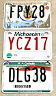 New ListingLOT Mexico License Plates Motorcycle Guerrero Michoacan Coahuila FPY28 YCZ17 DLG