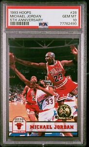 1993-94 NBA Hoops 5th Anniversary Michael Jordan #28 PSA 10 GEM MT HOF