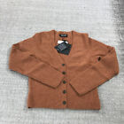 New Naadam Sweater Womens Small Cashmere Ribbed Cropped Cardigan Brown Casual