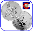 2021 Niue Disney Mickey & Goofy 1 oz Silver Coin in direct fit capsule