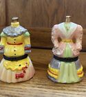 Lot Of Two Hinged Trinket Boxes Shape Of Victorian Dresses
