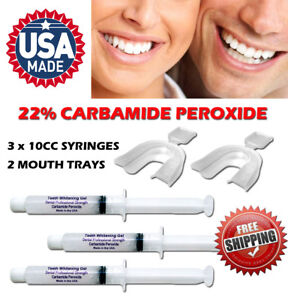 22% Teeth Whitening Gel 3 x 10 ml Syringes Tooth Whitener 3D