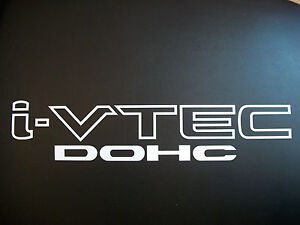 (WHITE) pair i VTEC DOHC Vinyl decals emblem sticker fender door Honda Civic Si