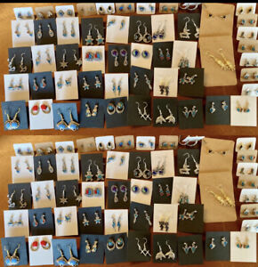 DIY Wholesale Lot Of 100 Pair Of Earrings Assorted Designs For Resale At Events.