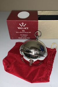 2021 Wallace Sleigh Bell 51st Edition Silverplate Ornament NIB