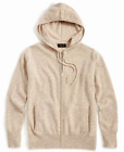 Charter Club Pure Cashmere Pearl Taupe Heather  Zip-Up Hooded Sweater Jacket XL