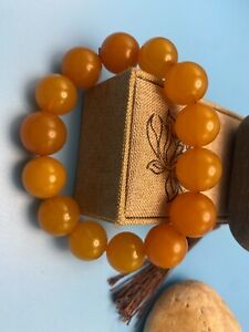 Natural Baltic amber circular, texture old wax abacus bead bracelet