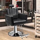 Hair Beauty Salon Equipment Black Hydraulic Reclining Barber Chair Styling Chair