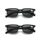 2 PK Unisex Full Lens Tinted Sun Readers Reading Sunglasses UV400 Black Frame