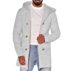 Autumn/winter Hooded Double-Breasted Trench Coat Men's Casual Jacket Outwear Top