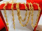 Solid 22K 916 Fine Real Gold 22” long Twist Chain Necklace 9.3g 3.2mm Women’s