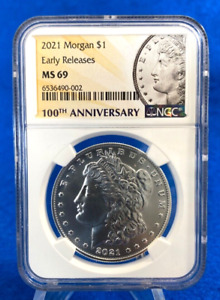 2021 P Morgan Silver Dollar $1 NGC MS69 100th Anniversary