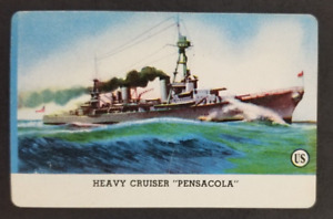 Cruiser Pensacola 1944 US Navy Military Leaf Card (NM)