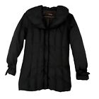 Cole Haan Puffer Coat Womens Size XS  Black Pillow Collar Down Jackets Bow