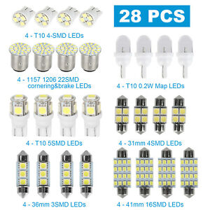 28PCS CAR INTERIOR LED LIGHTS PACKAGE KITS FOR DOME MAP LICENSE PLATE LAMP BULBS (For: More than one vehicle)