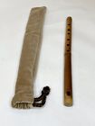 Vintage Hand Carved Calcutta Bamboo 6 Hole 19” Flute With Felt Bag, Brochure