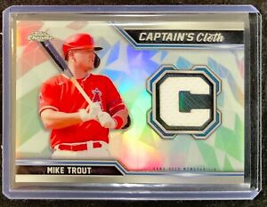 2021 Topps Chrome Mike Trout Captains Cloth Chrome Relic Patch  