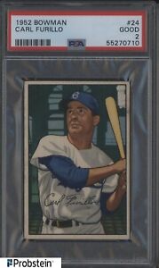 1952 Bowman #24 Carl Furillo Brooklyn Dodgers PSA 2 GOOD