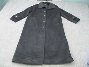 Jones New York Trench Coat Womens 14W Black Wool Button Front Ladies Jacket