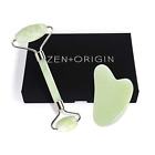 Jade Roller and Gua Sha Set - 100% Natural Jade Stone Face Roller, Dual Sided Ma