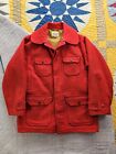 Vintage 1960s Montgomery Ward Western Field Red Mackinaw Coat Jacket 42